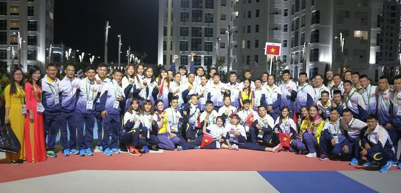 Nhiều VĐV võ, vật của Việt Nam dự AIMAG 2017 được cơ hội tích lũy trước khi nhắm tới ASIAD 2018. Ảnh: H.BÌNH