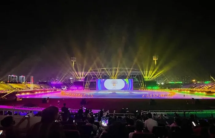 Buổi tổng duyệt Lễ khai mạc SEA Games 31 vào tối 10-5 tại sân Mỹ Đình. Ảnh: QUỐC ANH
