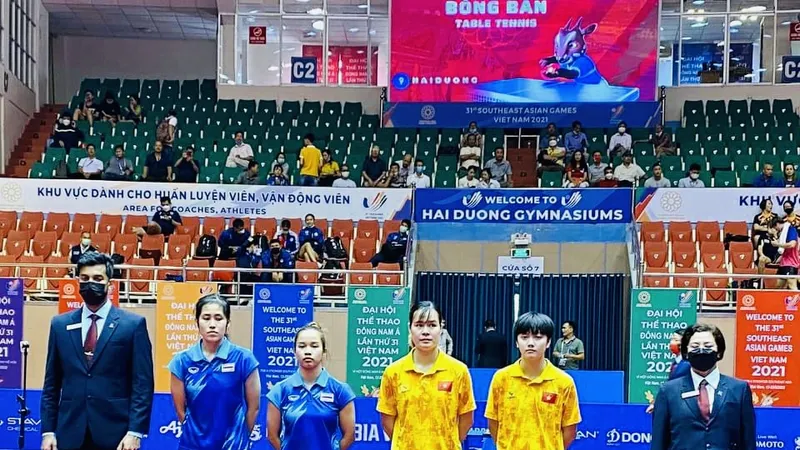 Đôi nữ của bóng bàn Việt Nam thua tại bán kết khiến chúng ta mất dần cơ hội tranh HCV SEA Games 31. Ảnh: TIẾN HÙNG