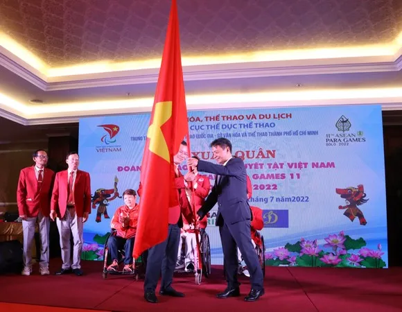Đoàn thể thao người khuyết tật Việt Nam đã sẵn sàng lên đường đi Indonesia tranh tài. Ảnh: NGUYỄN ANH