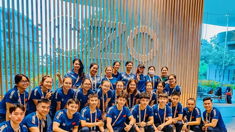 Đội aerobic Việt Nam đang có mặt tại Thái Lan thi đấu vô địch châu Á 2022. Ảnh: AerobicVN