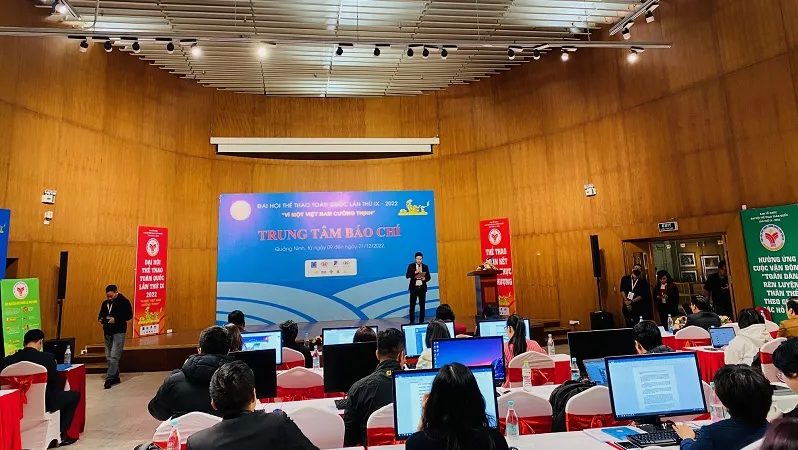 Ban tổ chức đã khai trương Trung tâm báo chí Đại hội thể thao toàn quốc 9-2022. Ảnh: MINH CHIẾN
