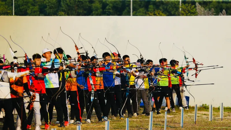 Môn bắn cung đã có những bất ngờ đầu tiên tại Đại hội thể thao toàn quốc. Ảnh: NHẬT ANH