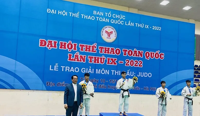 Nam VĐV Hoàng Thành đã có HCV quan trọng cho judo Ninh Bình ở Đại hội năm nay. Ảnh: C.NGUYỄN
