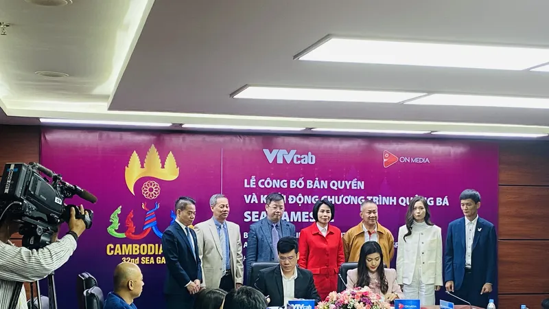 Các bên đã thực hiện ký kết về bản quyền truyền hình SEA Games 32. Ảnh: MINH CHIẾN