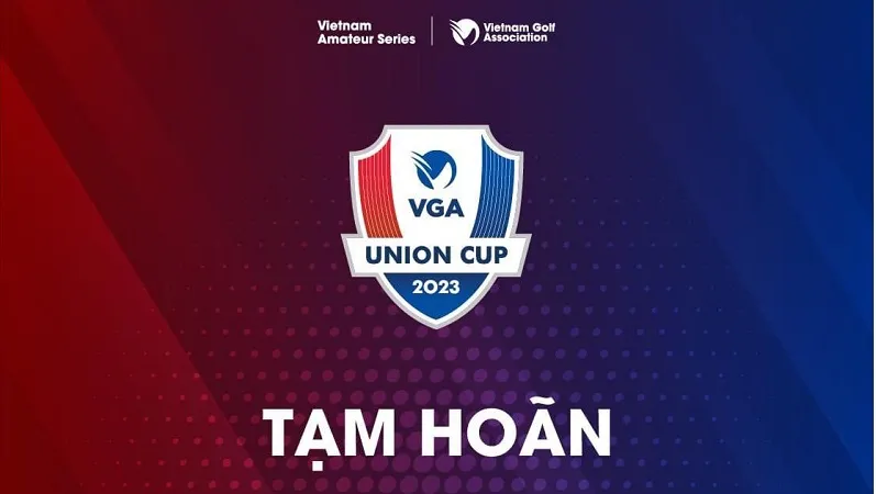 Thông báo của VGA về giải đấu đã bị hoãn đồng thời tên của nhà tài trợ cũng không còn trên băng rôn thông tin về giải. Ảnh: VGA