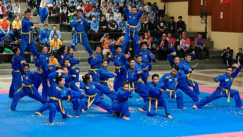 Vovinam Việt Nam vừa tham dự giải vô địch Đông Nam Á 2023 ở Campuchia cuối tháng 3 để hướng tới SEA Games 32. Ảnh: CAMSOC