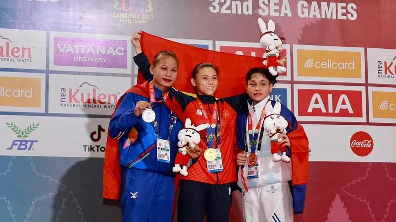 Hữu Hiếu là võ sĩ may mắn nhất của thể thao Việt Nam tại SEA Games 32 này. Ảnh: DŨNG PHƯƠNG