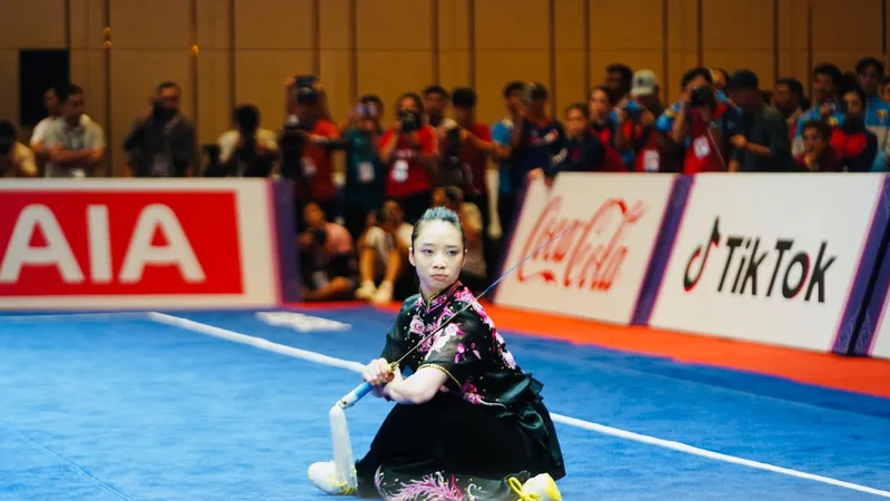 Dương Thúy Vi tiếp tục thi đấu nội dung thứ hai của mình tại SEA Games 32. Ảnh: DŨNG PHƯƠNG