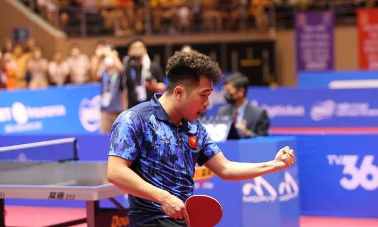 Nguyễn Đức Tuân từng thăng hoa, giành HCV tại SEA Games 31 trên sân nhà. Ảnh: D.P