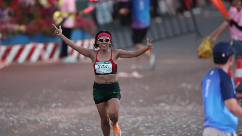 Thanh Phúc thi đấu và về nhì nội dung 21km tại giải. Ảnh: VNM
