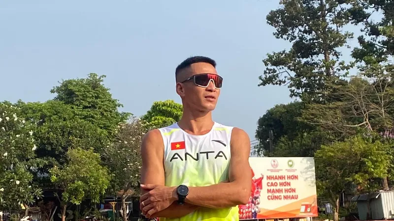 Phạm Tiến Sản đang tự tin chinh phục đường chạy tại Hà Nội lần này. Ảnh: T.SẢN