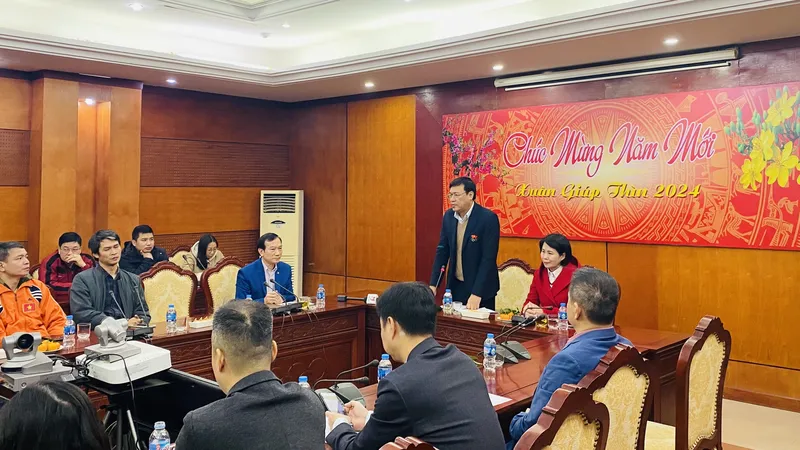 Lãnh đạo ngành TDTT thông tin nhiều vấn đề với báo giới ở công tác chuẩn bị chuyên môn của năm 2024. Ảnh: MINH MINH