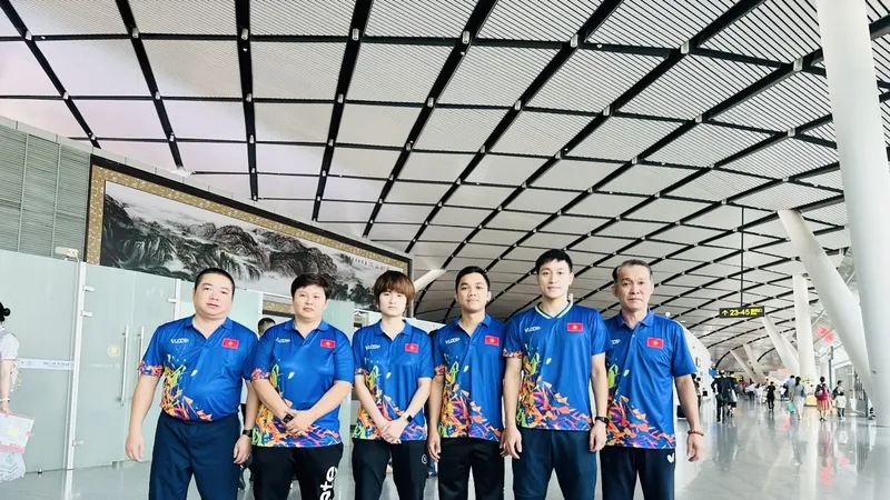 Bóng bàn Việt Nam thi đấu giải vòng loại Olympic tại Thái Lan để tranh suất đi Paris (Pháp). Ảnh: VTF