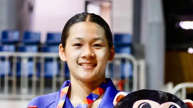 Thúy Hiền đang là gương mặt nổi bật của bơi thể thao học sinh Việt Nam tại ASG 2024. Ảnh: ASG2024