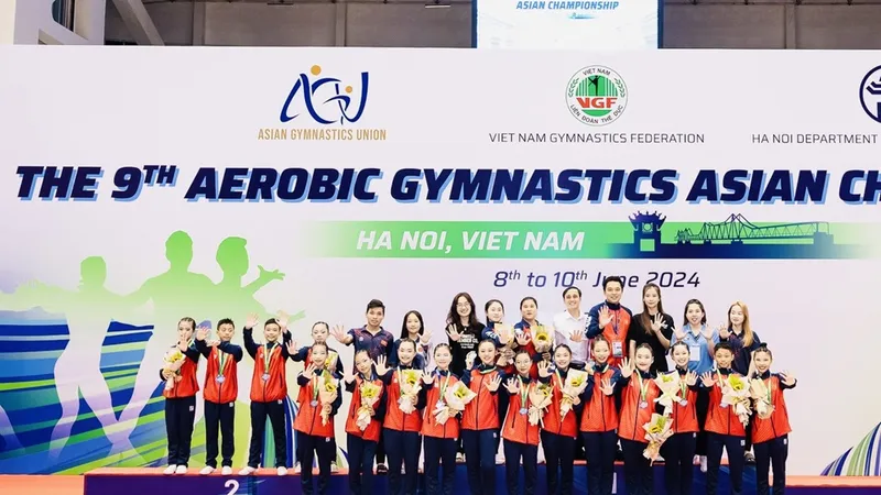 Đội thể dục aerobic Việt Nam đang có những gương mặt phát triển tốt về chuyên môn. Ảnh: MINH MINH