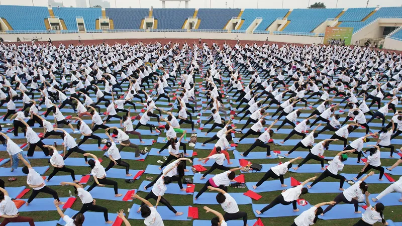 Yoga là hoạt động thể thao thu hút sự quan tâm của nhiều người tại Việt Nam hiện tại. Ảnh: D.TRÍ