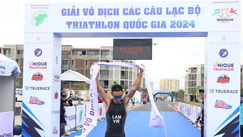 Lâm Quang Nhật là một trong những niềm hy vọng huy chương của đội triathlon TPHCM ở giải quốc gia năm nay. Ảnh: DŨNG PHƯƠNG