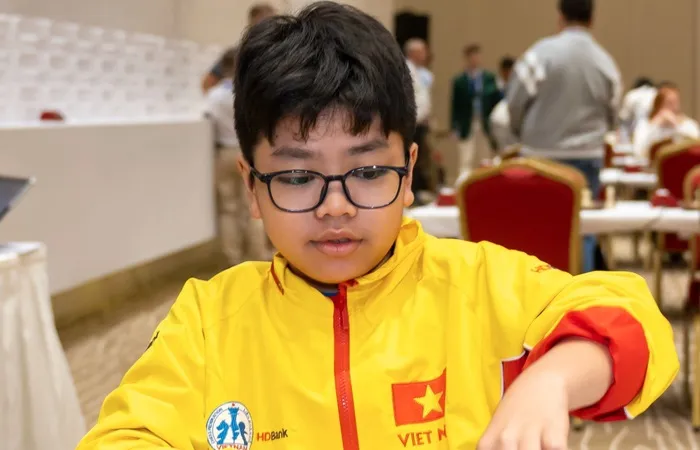Đầu Khương Duy có HCB cờ chớp ở giải trẻ châu Á 2024. Ảnh: FIDE