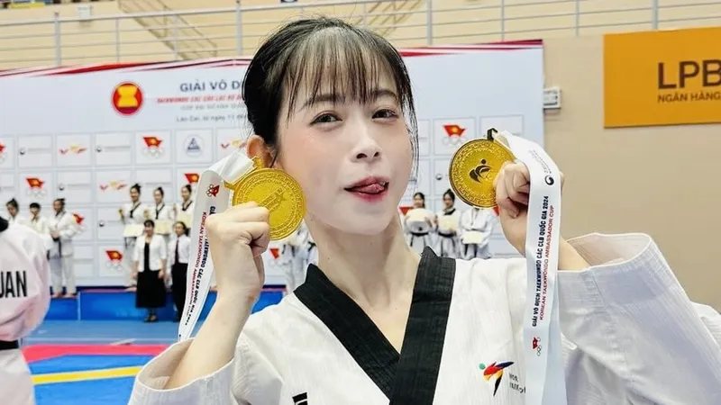Châu Tuyết Vân từng giành HCV tại giải vô địch các câu lạc bộ quốc gia 2024 trước khi tham dự giải vô địch quốc gia 2024. Ảnh: C.T.VÂN