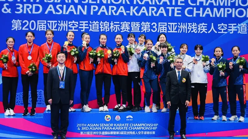 Tuyển karate Việt Nam sẽ dự nội dung kumite đồng đội nữ ở giải vô địch đồng đội thế giới 2024. Ảnh: AKF
