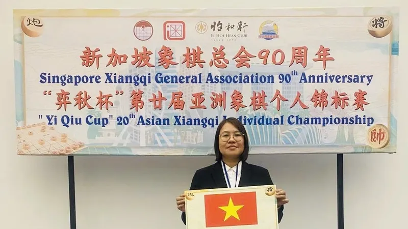 Kỳ thủ Nguyễn Hoàng Yến đã giành HCB tại giải cờ tướng vô địch châu Á 2024. Ảnh: NGUYỄN MINH