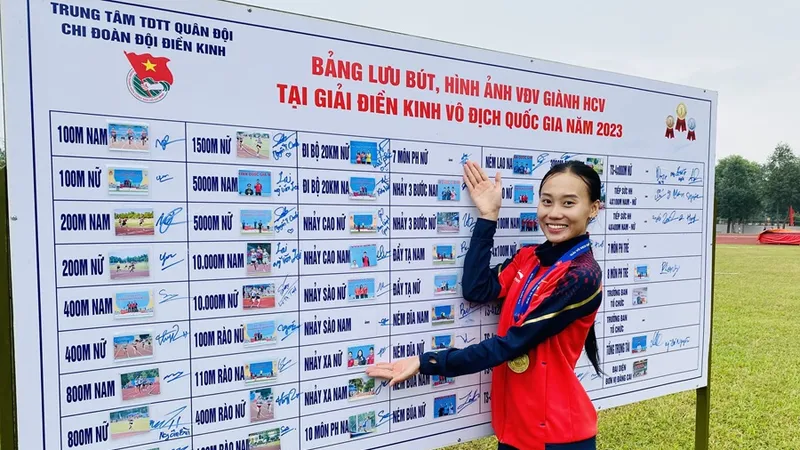 Hoàng Thanh Giang là thành viên tuyển điền kinh Việt Nam vừa tập huấn tại Trung Quốc mới đây. Ảnh: MINH MINH