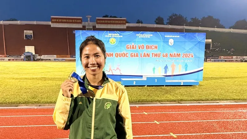 Hà Thị Thu có quyết tâm chinh phục thành tích cao trong năm 2025 tại các giải điền kinh quốc tế. Ảnh: MINH MINH