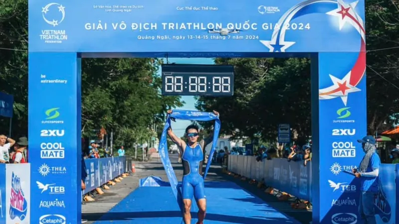Lâm Quang Nhật sẽ tiếp tục góp mặt tại giải vô địch quốc gia triathlon 2025 tới đây ở Hà Nam. Ảnh: TRIATHLONVN