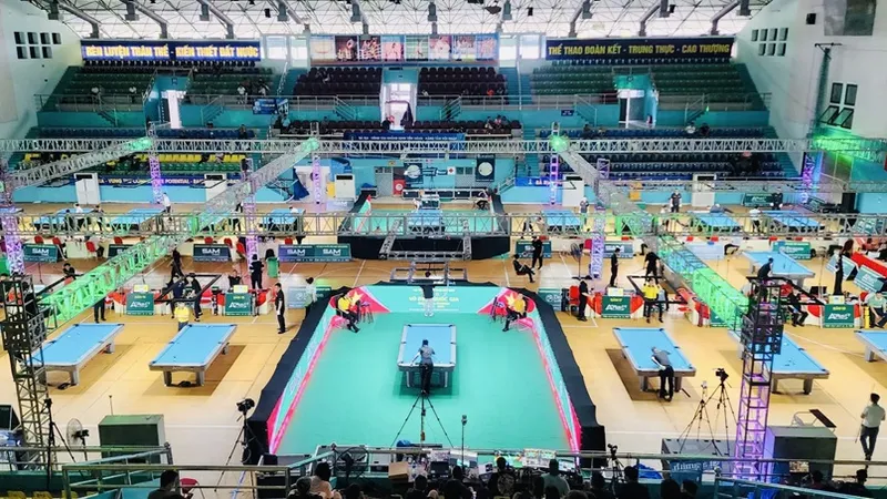 Vòng 1 giải billiards & snooker quốc gia 2025 đã bắt đầu tranh tài tại Bà Rịa-Vũng Tàu và các cơ thủ đã hết án cấm được góp mặt. Ảnh: BTC