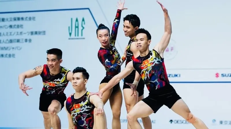 Thể dục aerobic Việt Nam sẽ tìm cơ hội tranh thành tích cao nhất tại Tokyo (Nhật Bản) tới đây. Ảnh: IVAN.F.MELOGYM