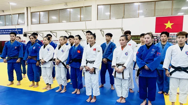Tuyển judo Việt Nam sẵn sàng lên đường thi đấu giải vô địch châu Á 2025. Ảnh: MINH MINH