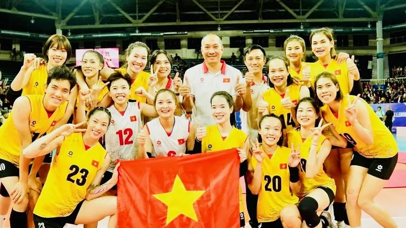 Đội bóng chuyền nữ Việt Nam có cơ hội thi đấu để bảo vệ ngôi vô địch giải AVC Women's Volleyball Nations Cup trên sân nhà. Ảnh: NGUYỄN ĐỨC