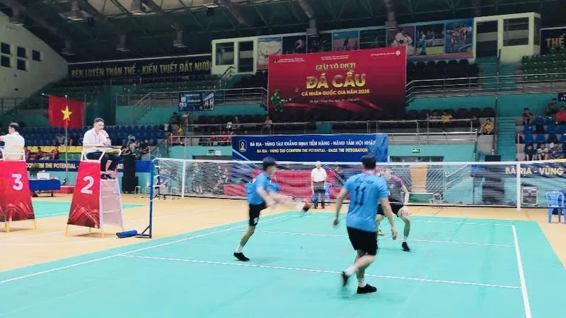 Cầu thủ cả nước đã kết thúc giải đá cầu vô địch quốc gia 2025 tại Bà Rịa-Vũng Tàu. Ảnh: MINH MINH