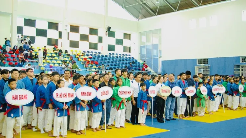 VĐV cả nước góp mặt tại giải kurash vô địch quốc gia 2025. Ảnh: NGUYỄN HỮU