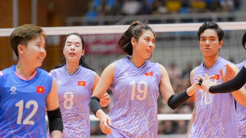 Đội tuyển bóng chuyền nữ Việt Nam đã chiến thắng tại bán kết để vào chung kết giải. Ảnh: VCT