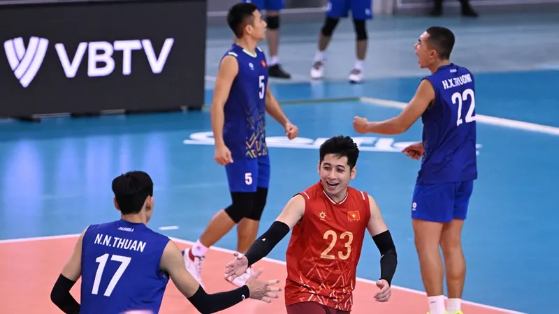 Đội tuyển bóng chuyền nam Việt Nam thua trận nên có hạng 8 chung cuộc. Ảnh: AVC