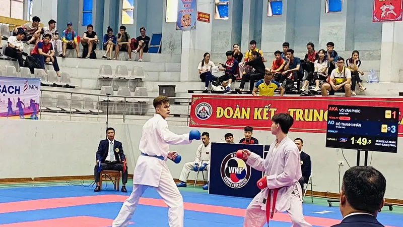 Giải karate vô địch quốc gia luôn thu hút những võ sĩ hàng đầu thi đấu mang lại chuyên môn cao nhất. Ảnh: MINH MINH