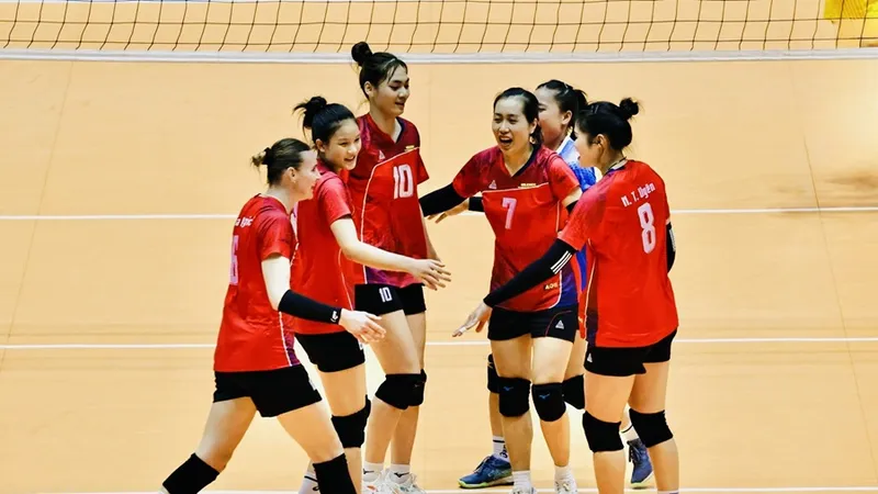 Đội nữ Geleximco Thái Bình vẫn tập luyện chuyên môn thời gian qua và đảm bảo tinh thần tốt nhất. Ảnh: DŨNG PHƯƠNG