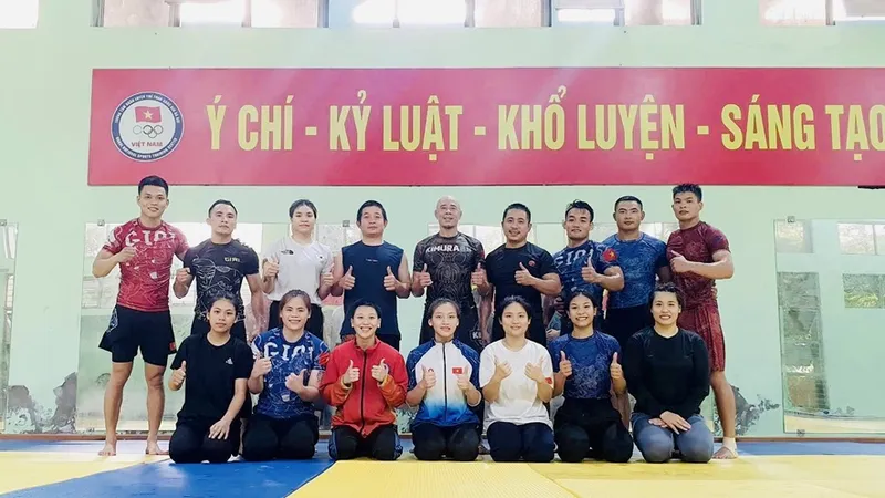 Đội tuyển jujitsu Việt Nam chuẩn bị sẵn sàng để thi đấu giải vô địch Đông Nam Á 2025. Ảnh: MINH MINH