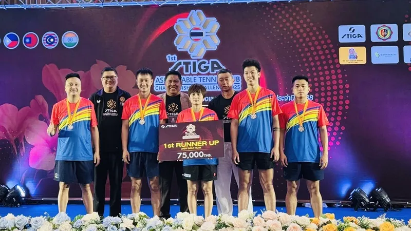Nguyễn Khoa Diệu Khánh và đồng đội có kết quả á quân tại giải đấu. Ảnh: TABLE TENNIS REVIEW