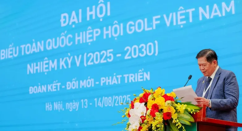 Chủ tịch Hiệp hội golf Việt Nam khóa 5, ông Lê Kiên Thành. Ảnh: VGA