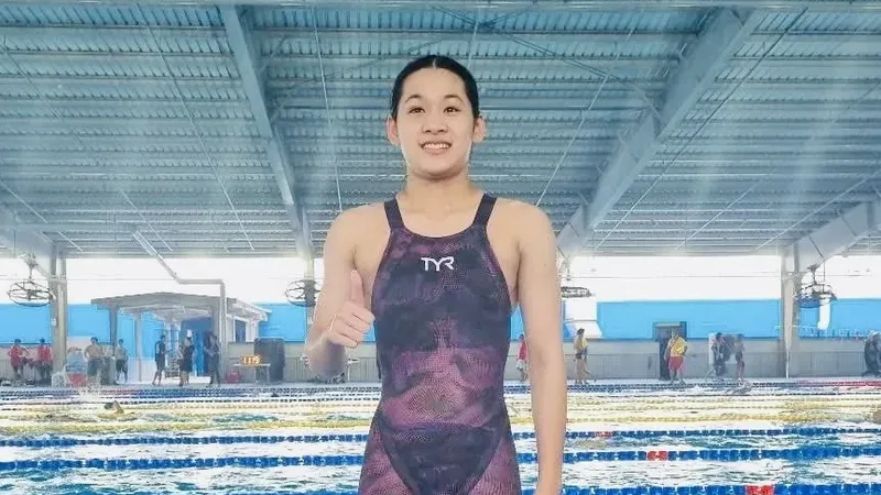 Nguyễn Thúy Hiền đã nỗ lực thi đấu nội dung đầu tiên tại giải bơi vô địch trẻ thế giới 2025. Ảnh: VASA