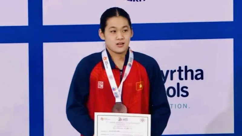 Tuyển thủ Nguyễn Thúy Hiền của đội tuyển bơi Việt Nam. Ảnh: HOÀNG VŨ