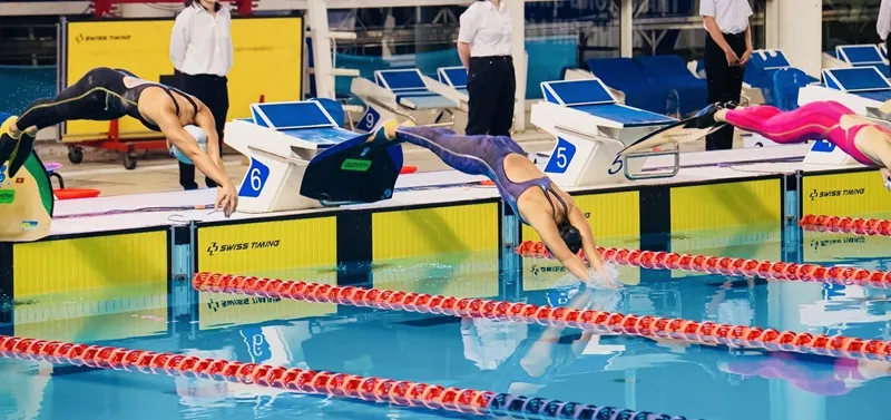 VĐV đã thi đấu quyết liệt ngày cuối của giải đấu. Ảnh: HCMFINSWIMMING