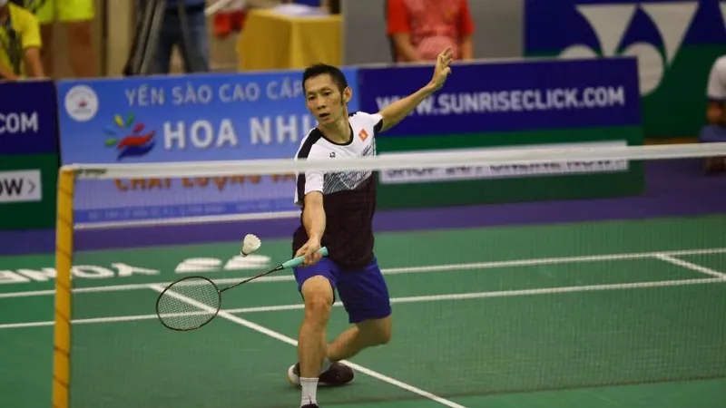Tay vợt Nguyễn Tiến Minh vào tứ kết giải Vietnam International Series 2025 tổ chức ở Bắc Ninh. Ảnh: DŨNG PHƯƠNG