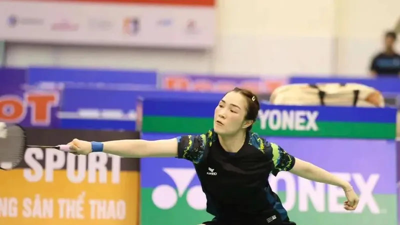 Tay vợt Vũ Thị Trang vào chung kết giải cầu lông quốc tế tại Bắc Ninh. Ảnh: DŨNG PHƯƠNG