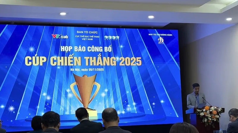 Cục TDTT Việt Nam thông tin về giải thưởng Cúp chiến thắng 2025. Ảnh: MINH CHIẾN
