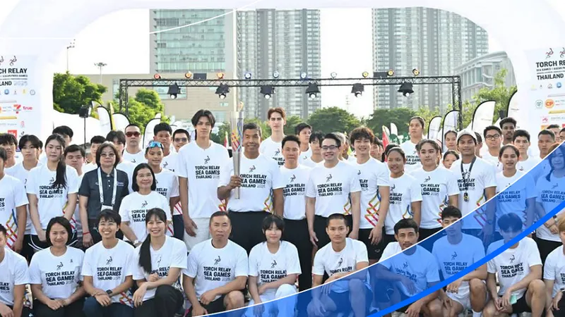 Lễ rước đuốc SEA Games 33-2025 tại Bangkok (Thái Lan). Ảnh: SAT
