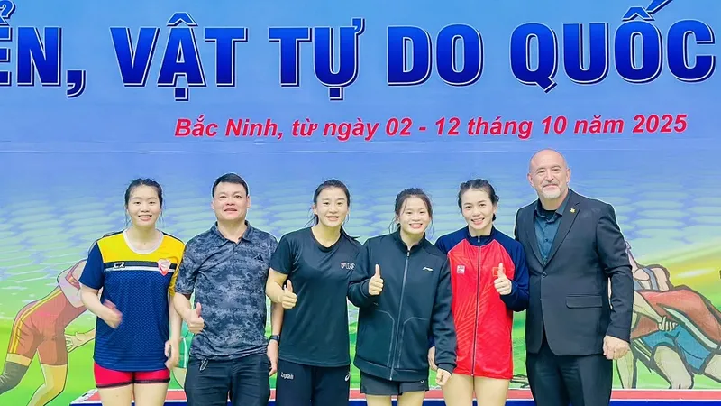 Mỹ Trang, Mỹ Linh, Mỹ Hạnh sẽ thi đấu tại SEA Games 33-2025 sắp tới. Ảnh: M.HẠNH